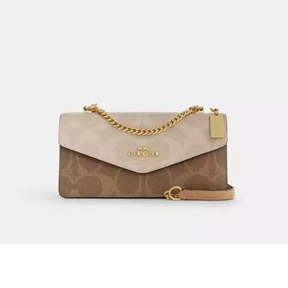 Klare Envelope Crossbody Bag In Blocked Signature Canvas NWT - Picture 1 of 11